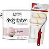 Wandfarbe innen Dezentes Kristallrosa 20 + Rollerset Schöner Wohnen 2,5L