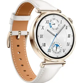 Huawei Watch GT 5 41 mm Gold Lederarmband Weiß