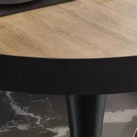 GGM Möbel Bistrotisch Ø 78 x 70 cm Eiche/Schwarz