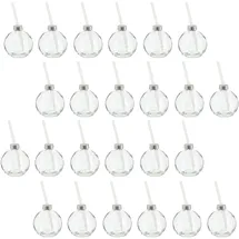 Novaliv 24x Tassen Glühwein 400 ml Personalisierte Weihnachtstasse mit Trinkhalm - Weihnachtskugel als Glühweinbecher - Christbaumkugel Motiv Tasse Tannenbaum Kugel Weihnachtstassen Handwärmer Mugs