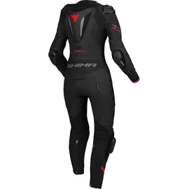 SHIMA Miura RS Damen 1-Teiler Motorrad Lederkombi, (Schwarz/Rot, 42