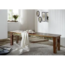 Massivmoebel24 Bank Altholz 140x40x45 mehrfarbig lackiert NATURE OF SPIRIT 34