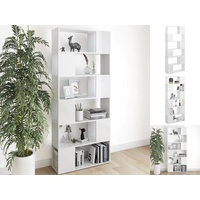 VidaXL Bücherregal Raumteiler Hochglanz-Weiß 80x24x186cm Holzwerkstoff