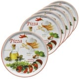 MamboCat Pizzateller 6er Set Pizzateller Napoli Pizzafoods rot 31cm - 04019#ZP2