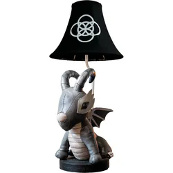 LED Tischleuchte "Black Dragon", anthrazit, schwarz, weiß, 1 flammig, Ø 26,00cm H: 58cm,, HAPPY LAMPS FOR SMILING EYES, Lampen, Hochwertig, Einzigartig, Zertifiziert, Nachhaltig