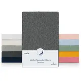 Laleni Frottee Spannbettlaken 40x90cm - Oeko-TEX Zertifiziertes Bettlaken, Faltenfreie Spannbetttücher für Kinderbett, Babybett und Moses Körbchen Anthrazit