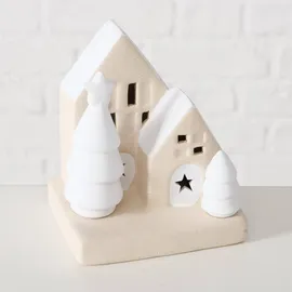 Boltze Dekofigur Haus Aus Stein Mit Led-beleuchtung, 10,5 Cm