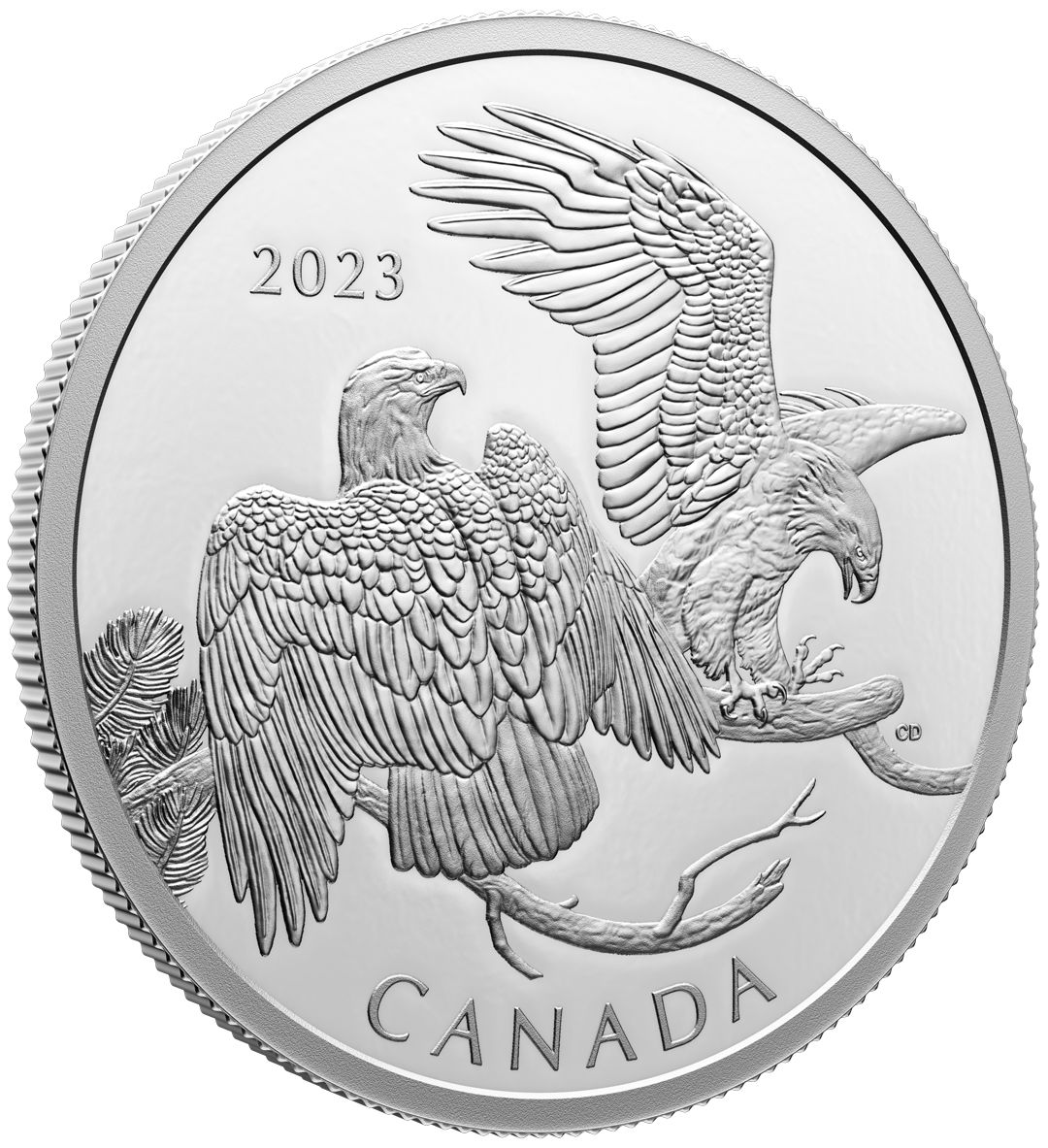 Kanada 2023: 2 Unzen Silbermünze "Markanter Weißkopfseeadler"