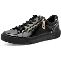 Jana Damen Sneaker flach mit Reißverschluss Vegan, Schwarz (Schwarz