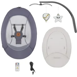 lionelo Ralf mit Melodie 4xAA Grau-Graphit + Fernbedienung, 12 Melodien, zwei Schaukelrichtungen, 5 Schaukelgeschwindigkeiten, Sperrung, Rückenlehnenverstellung, Timer, leiser Betrieb