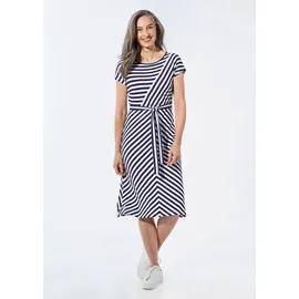 GOLDNER Sommerkleid Kurzgröße U-Boot-Ausschnitt Blau 25