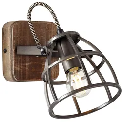 BRILLIANT Lampe Matrix Wandspot schwarz stahl   1x D45, E14, 40W, geeignet für Tropfenlampen nicht enthalten   Kopf schwenkbar   Für LED-Leuchtmittel geeignet