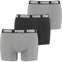 Puma Herren Boxer Shorts im Vorteilspack - Everyday Boxers, Cotton Stretch, einfarbig Grau/Dunkelgrau S