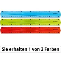 Westcott Lineal E-10222 00, 30 cm, Kunststoff, flexibel, farbig transparent