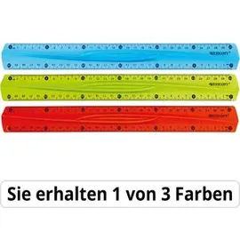 Westcott Lineal E-10222 00, 30 cm, Kunststoff, flexibel, farbig transparent
