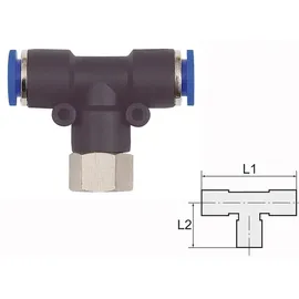 Riegler T-Steckverschraubung »Blaue Serie«, drehbar, G 1/8 innen, Ø4 mm