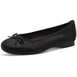 Jana Damen Ballerinas mit Schleife Vegan, Schwarz (Black Structur), 38 EU