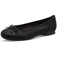 Jana Damen Ballerinas mit Schleife Vegan, Schwarz (Black Structur), 38 EU