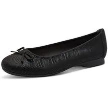 Jana Damen Ballerinas mit Schleife Vegan, Schwarz (Black Structur), 38 EU
