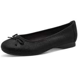 Jana Damen Ballerinas mit Schleife Vegan, Schwarz (Black Structur), 38 EU