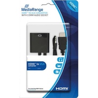 MediaRange HDMI VGA (D-Sub) — 3.5mm Schwarz