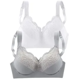 PETITE FLEUR Soft-BH Damen silber + weiß Gr.85G