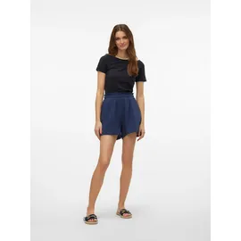 Vero Moda Shorts "VMNATALI HW SHORTS NOOS", Damen, Gr. S (36), N-Gr, blau (navy blazer), Web, Obermaterial: 100% Baumwolle, unifarben, relaxed fit kurz, Hosen Shorts