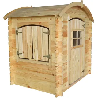 TIMBELA Kinderspielhaus aus Holz M505-1 1,1 m2 OHNE Boden und geschwungenes Dach
