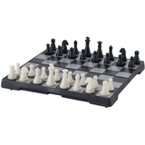 Engelhart - Schachspiel magnetisch - Einklappbar Schachbrett Pädagogische Speil mit Magnetischem, Reisen, Schwarz und weiß - (16 cm x 16 cm)