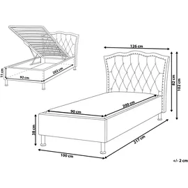 Beliani Metz 90 x 200 cm H2 Weiß/Silber