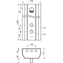 Schell Duschpaneel LINUS DP-SC-T Duschkopf COMFORT, mit Desinfektion Alu-eloxiert