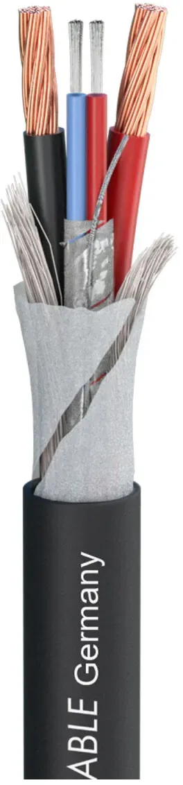 SC-Kolorith 1; Audio: 1 x 2 x 0,38 mm2; Power: 2 x 2,00 mm2; PVC Ø 7,40 mm; schwarz