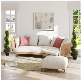 Outsunny - 2er Set Künstliche Zedernbaum Groß 90 Cm Kunstpflanze, Plastik Künstliche Pflanzen Zeder Im Topf, Spiralpflanze Wie Echt Für Wohnzimmer Schlafzimmer Büro Garten Moderne Dekoration