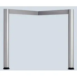 Geramöbel Flex höhenverstellbarer Schreibtisch ahorn L-Form, C-Fuß-Gestell silber 216,6 x 113,0 cm