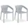 Homestyle4u Gartenstuhl Kunststoff grau 2er Set