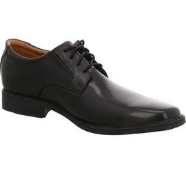 CLARKS Tilden Plain Derby, Schwarzes Leder, 42.5 EU