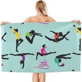 Buohwiwe Gymnastik Strandtuch 80x160 cm, Weich Schnell Trocknen Microfaser Handtücher, 3D Strandhandtuch Gymnastik Strandtücher Badetuch Strandlaken Handtuch Herren Frauen Badetücher