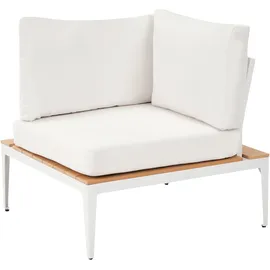 Beliani Garten Ecksofa mit Tisch 5-Sitzer POSITANO Cremeweiß
