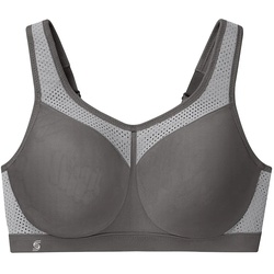 GLAMORISE Nahtloser Sport-BH für hohe Belastung - Grau 90B Damen 