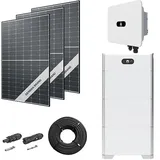 Photovoltaik-Paket 15 kWp mit Huawei Wechselrichter 15 kW + Stromspeicher 15,0 kWh, 36 Solarmodulen Glas-Folie black frame (* 0% MwSt. gem. §12 Abs. 3 UstG)
