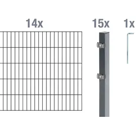 GAH Alberts Doppelstabmattenzaun 28000 x 800 cm Anthrazit