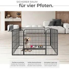 Tectake Welpenauslauf 4-teilig grau