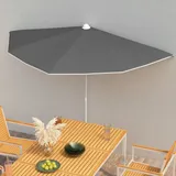 vidaXL Halb-Sonnenschirm 180 x 90 cm Anthrazit