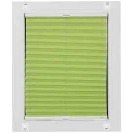 SUNLINES Plissee Start-up Style Crush, blickdicht, ohne Bohren, verspannt, Haftfix, geklebt mit Gelenkklebeplatte grün 55 cm x 85 cm