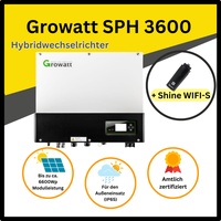 Hybridwechselrichter für Balkonkraftwerk/Solar Growatt SPH 3600 Shine WIFI-S