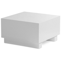 FINEBUY Couchtisch FB100042 (MONOBLOC 60x60x35 cm MDF Hochglanz Cube Würfel), Sofatisch Weiß, Kaffeetisch Klein Quadratisch weiß