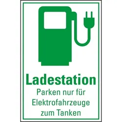 Schild I Hinweisschild Ladestation Elektrofahrzeug, mit Piktogramm, Kunststoff, 200x300mm