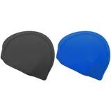 2 Stück Kinder-Badekappen, wasserdichte Kinder-Badekappe, Polyester-Komfort-Badekappe, Stretch-Stoff-Badekappe, für Kinder-Badekappe mit Langem und kurzem Haar Jungen und Mädchen