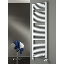 HSK Line Round Badheizkörper 50 x 177,5 cm, Anschlüsse mittig, Antikorrosionsschutzschicht, Heizung, weiß