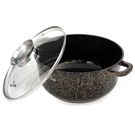 ZILNER 8-teiliges Topfset marmoriert-keramisch beschichtet Töpfe beschichtet, Kochtopf Set| Kochgeschirr Set, Topfset induktionsgeeignet ZL 7209 - Schwarz